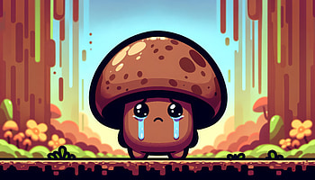 Cute Crying Mushroom Cartoon, fantasy landscape, Digital Art HD wallpaper