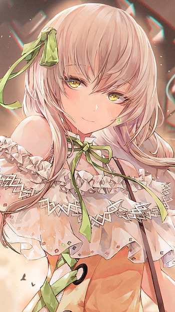 Radiant Gaze: Anime Girl with Yellow Eyes, yellow eyes, Anime, girl, anime girl HD phone wallpaper
