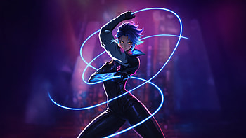 Nikita Nix Netrunner Of The Neon City, cyberpunk, girl, artist, artwork, art, digital-art, deviantart HD wallpaper