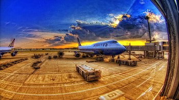 Sky, Miscellanea, Miscellaneous, Plane, Airplane, r, Airport HD wallpaper