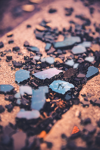 Reflection, Macro, Glass, Plane, Airplane, Shards, Smithereens, Mirror HD phone wallpaper