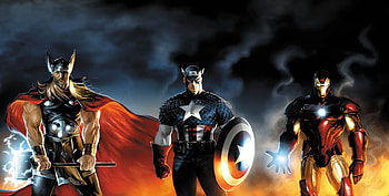 Iron Man Thor Captain America Artwork, superheroes, iron-man, thor, captain-america, artwork, artist, deviantart HD wallpaper