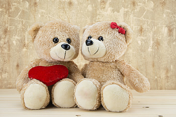 ღ, love, with love, heart, teddy bears, valentines day HD wallpaper