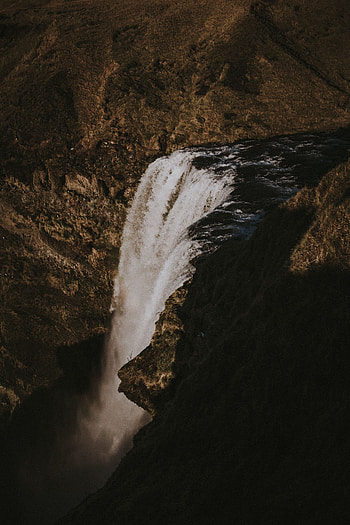 Nature, Waterfall, Precipice, Break, Flow, Iceland HD phone wallpaper