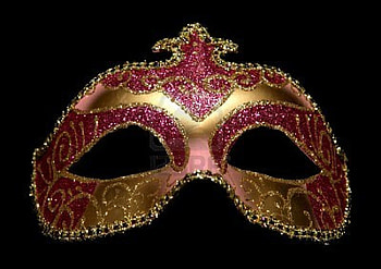 Carneval Mask, pink, mask, carneval, gold HD wallpaper
