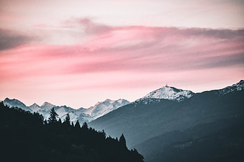 Pink Sky Nature Beauty Mountains Snow , mountains, nature HD wallpaper
