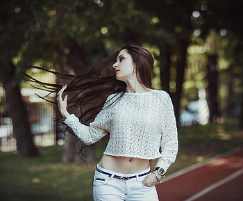 White Dress Girl Outdoors, girls, model, artist, deviantart HD wallpaper