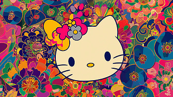 Hello Kitty Psychedelic Paradise, Anime, Hello Kitty, psychedelic HD wallpaper