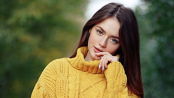 Girl In Yellow Sweater, girls, model HD wallpaper