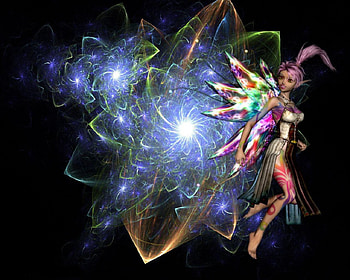 Fairy, colorful wings, abstract, fantasy HD wallpaper
