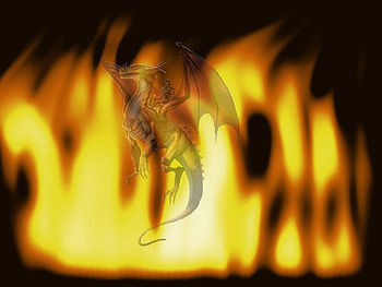 blazing dragon, dragon and flames HD wallpaper