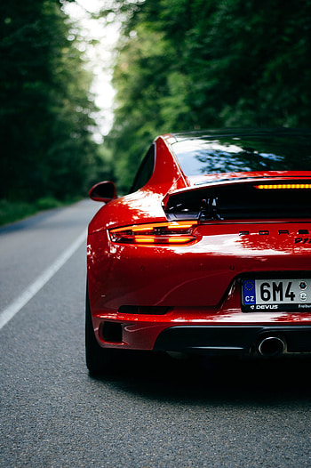 Sports, Porsche, Cars, Road, Car, Machine, Sports Car, Back View, Rear View, Porsche 911 HD phone wallpaper