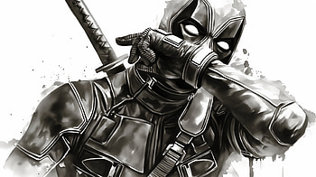 Epic Deadpool Black & White, Comic, Deadpool, Black & White HD wallpaper