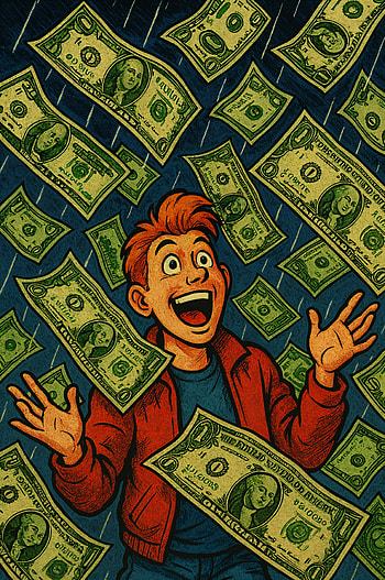 Raining Money : Celebrate Wealth with Every Drop, money, cartoon HD phone wallpaper