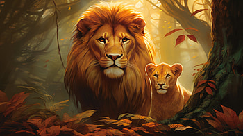 Majestic Lions AI Art, AI Art, Animal, lion HD wallpaper