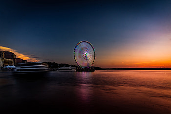 Longexposure Beautiful Ferris Wheel , ferris-wheel, graphy, mood HD wallpaper