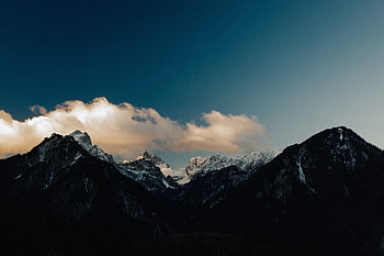 Mountains, clouds, sky, dark, nature HD wallpaper