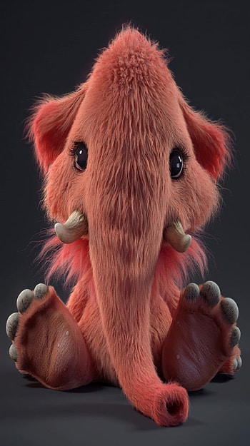 Cute Baby Mammoth, girly, pink, animal HD phone wallpaper