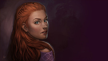 Beautiful Painting, face, girl, red hair, art HD wallpaper