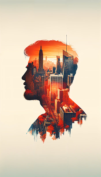 Urban Dreamscape: A Captivating , silhouette, cityscape, urban, artistic HD phone wallpaper