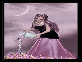 magic, pink, moon, flower HD wallpaper