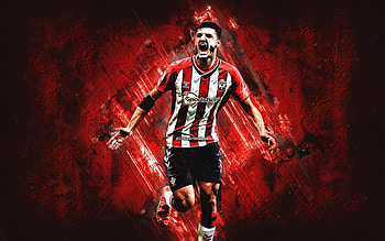 Armando Broja, Southampton FC, Albanian footballer, portrait, red stone background, football, Premier League HD wallpaper