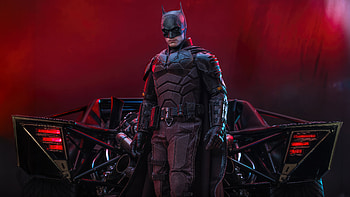 The Batman With Batmobile , the-batman, batman, superheroes, artist HD wallpaper