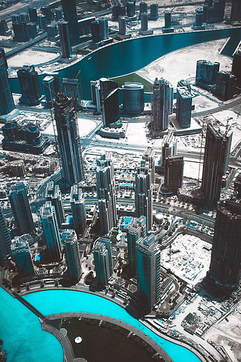 Dubai, Cities, View From Above, Skyscrapers, United Arab Emirates, Burj Khalifa HD phone wallpaper