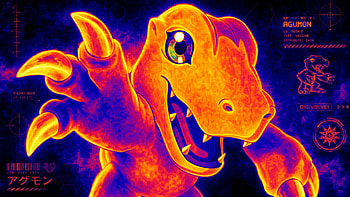 Agumon : Neon Flame, Digimon, Dinosaur, Cartoon HD wallpaper
