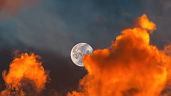 Moon Covered In Clouds , moon, clouds, nature HD wallpaper