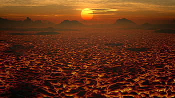 Landscape, Nature, Sunset, Lava, Volcanic HD wallpaper