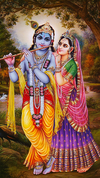 Radha Krishna , Nature Background HD phone wallpaper