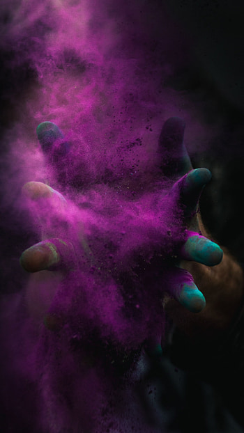 Color powder purple, Fun hands, Xperia z5 premium HD phone wallpaper