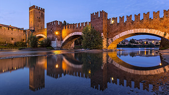 Verona, Italy, Castelvecchio bridge, Historic landmark HD wallpaper
