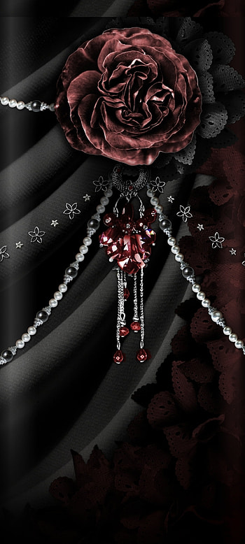 Dark rose Brooch, beautiful, art, diamond, graph, curve, , flower HD phone wallpaper