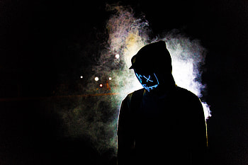 Backlit Mask Hoodie Guy , mask, silhouette, smoke, graphy, hoodie HD wallpaper