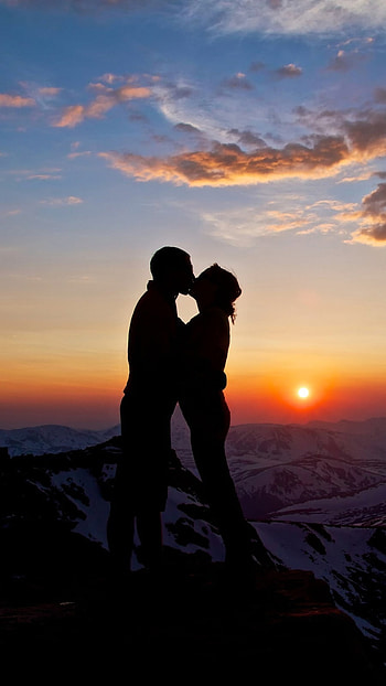 Love Story, Sunset Background HD phone wallpaper