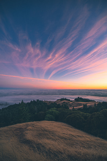 Mount Tamalpais, nature, sunset, sky, clouds HD phone wallpaper