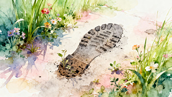 Bootprint in Bloom — HD wallpaper