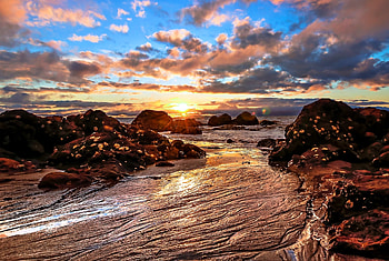 Cloudy Sky, Nature, Rocks, Sky, Sea HD wallpaper
