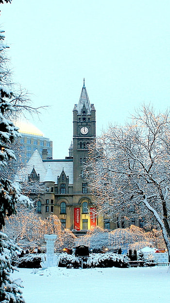 Church in Winter, snow, winter, town, religious, church HD phone wallpaper