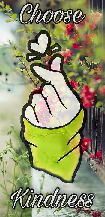 Choose Kindness, Heart, Love, Finger, Sign, Flowers HD phone wallpaper