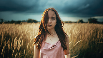 Gilr Field Golden Hairs Outdoor , girls, model, outdoor, field HD wallpaper