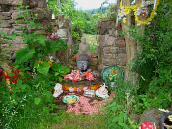 Spiritual garden, buddah, garden, spiritual, nature, flowers, meditation HD wallpaper