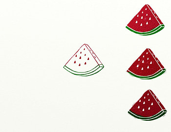 watermelon motif, pink, white, green, fruit, watermelon HD wallpaper