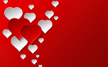 Valentine's Day – Red and White Hearts HD wallpaper
