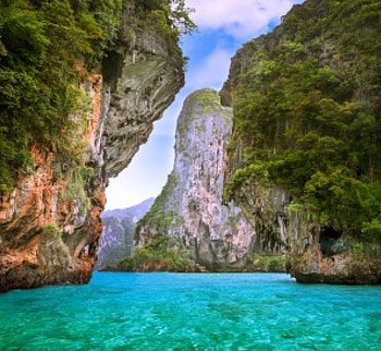 Beautiful Islands, plants, tropical, paradise, beach, rock, summer, turquoise sea, trees, cliff HD wallpaper