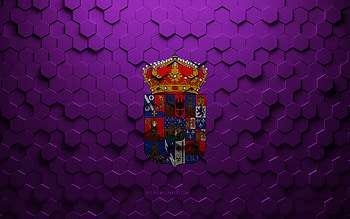 Flag of Guadalajara, honeycomb art, Guadalajara hexagons flag, Guadalajara 3d hexagons art, Guadalajara flag HD wallpaper