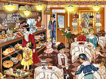 Victorian Confectionary Shop F1, artwork, scenery, wide screen, architecture, painting, art, beautiful, cityscape HD wallpaper