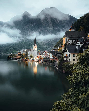 Hallstatt Austria, cloud, sky HD phone wallpaper